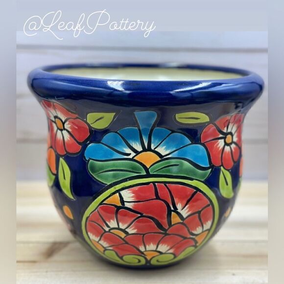 Valeria Talavera Handmade Multi Colored Ceramic Planter Pot - Picture 7 of 10